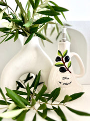 Italian Ceramic Curved Oil Pourer | Olive Oil Pourer