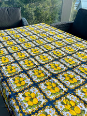 Majolica Lemon Tablecloth | Large Rectangle Tablecloth