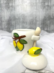 Italian Ceramic Jar Salt Holder