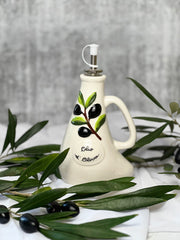Italian Ceramic Curved Oil Pourer | Olive Oil Pourer