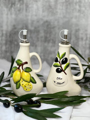Italian Ceramic Curved Oil Pourer | Olive Oil Pourer