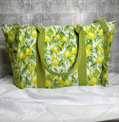Majolica Lemon Tile Print Beach Bag | Italian Oversized Bag