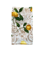 Floral Creme Lemon Tile Tea Towel *Set of 2* | Italian Style | Decorative Tea Towel | Sicilian Home Décor