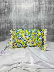 Majolica Dolce Tile Print Pouch | Lemon Italian Pouch | Sicilian Print Pouch