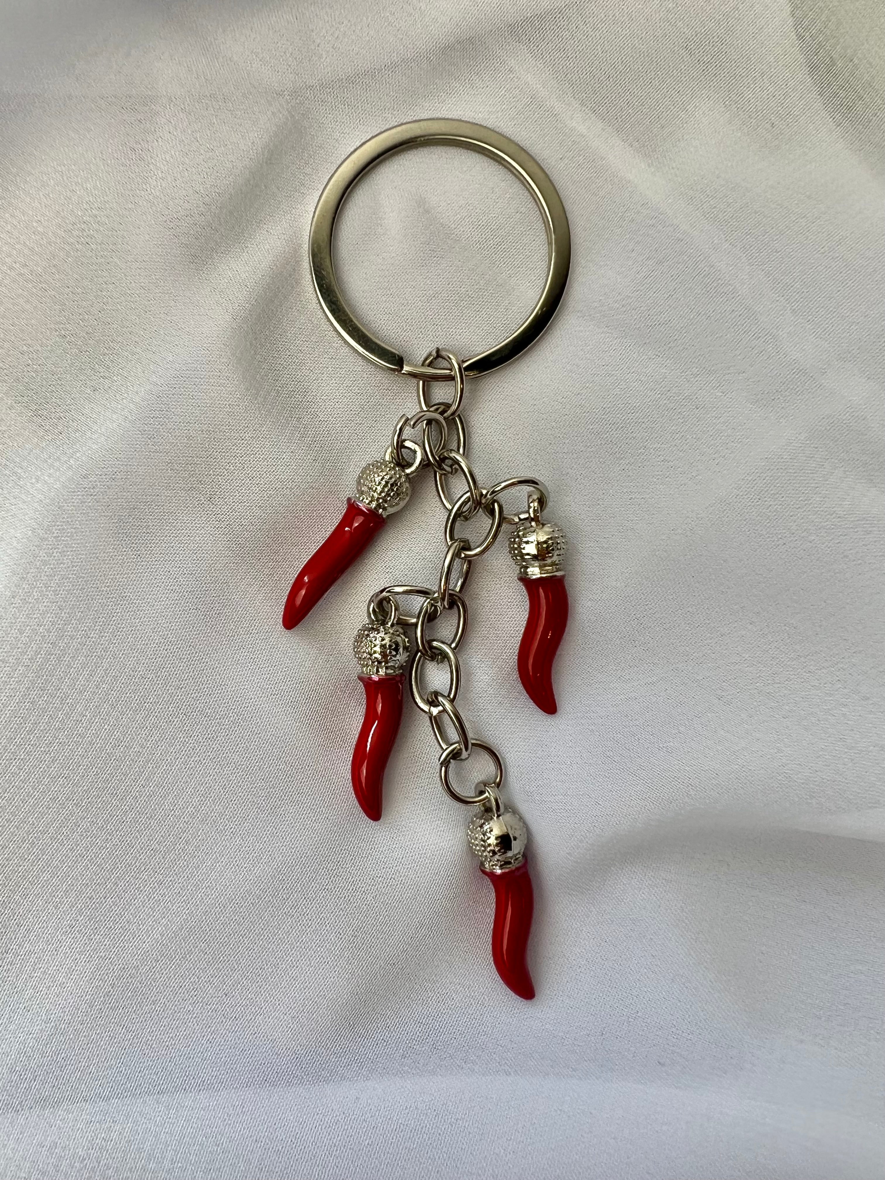Italian Red Horn Keychain Cornetto Cornicello