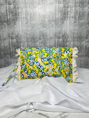 Majolica Dolce Tile Print Pouch | Lemon Italian Pouch | Sicilian Print Pouch