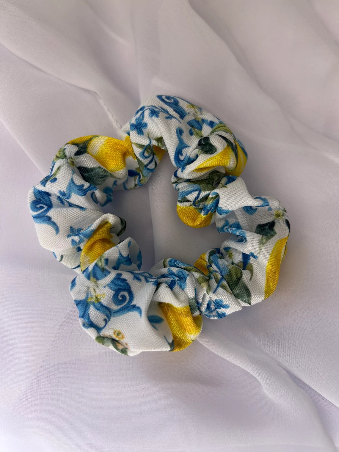 Handmade Italian Majolica Print Scrunchie